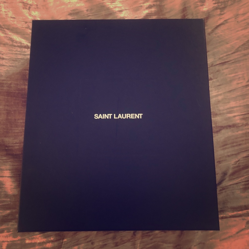 YSL LOU Cracked Metal Booties. Brand New in Box.